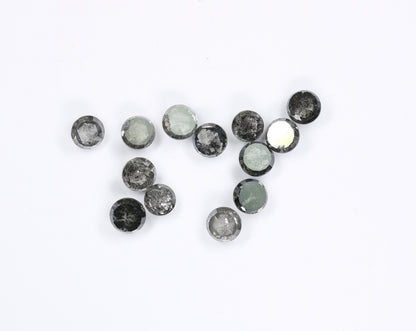 3.60 TO 4.00 MM | Salt And Pepper Diamond | Round Rose Cut Diamond | Natural Loose Diamond For Earring Pair & Wedding RingFor Gold Ring