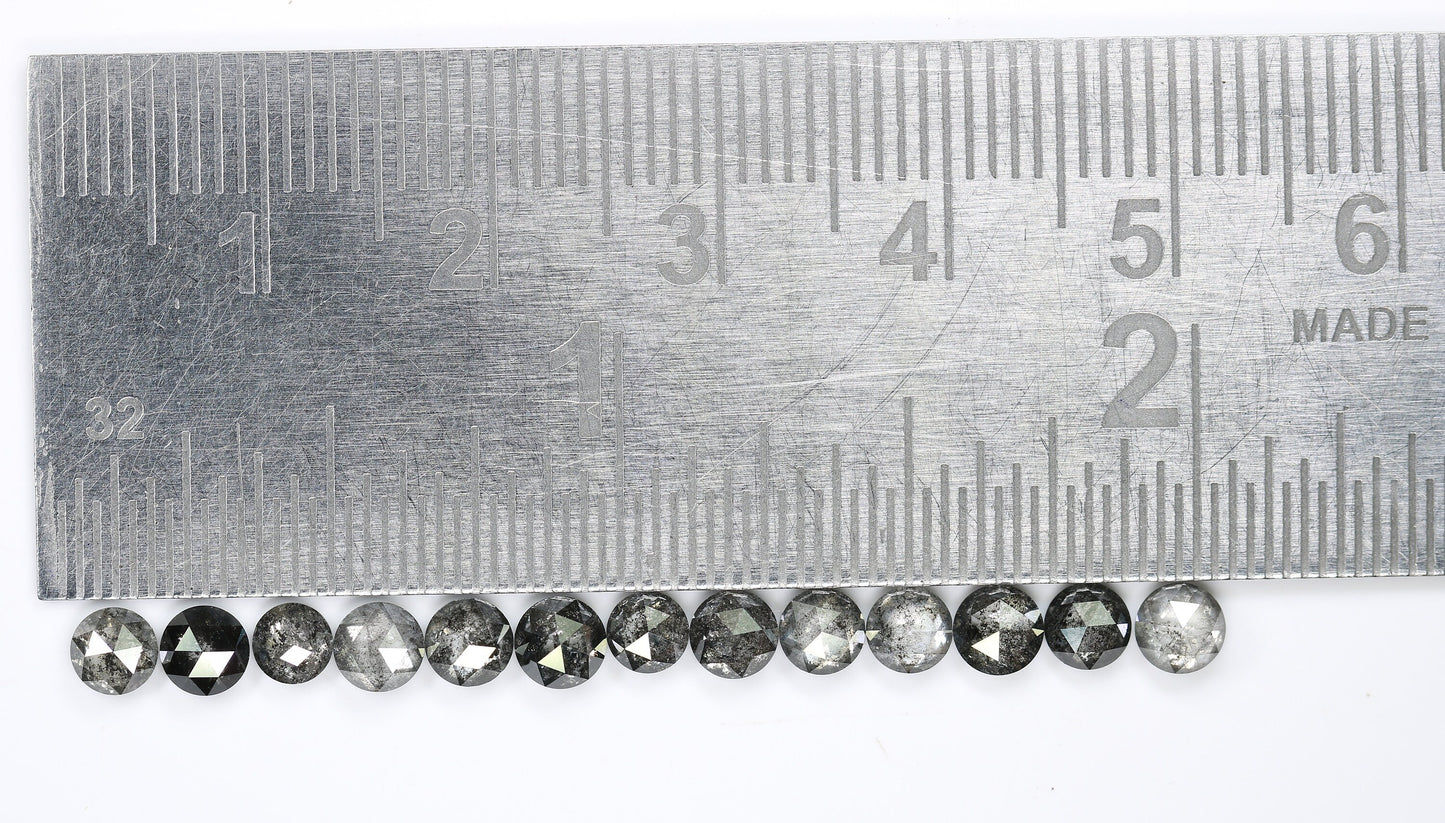 3.60 TO 4.00 MM | Salt And Pepper Diamond | Round Rose Cut Diamond | Natural Loose Diamond For Earring Pair & Wedding RingFor Gold Ring