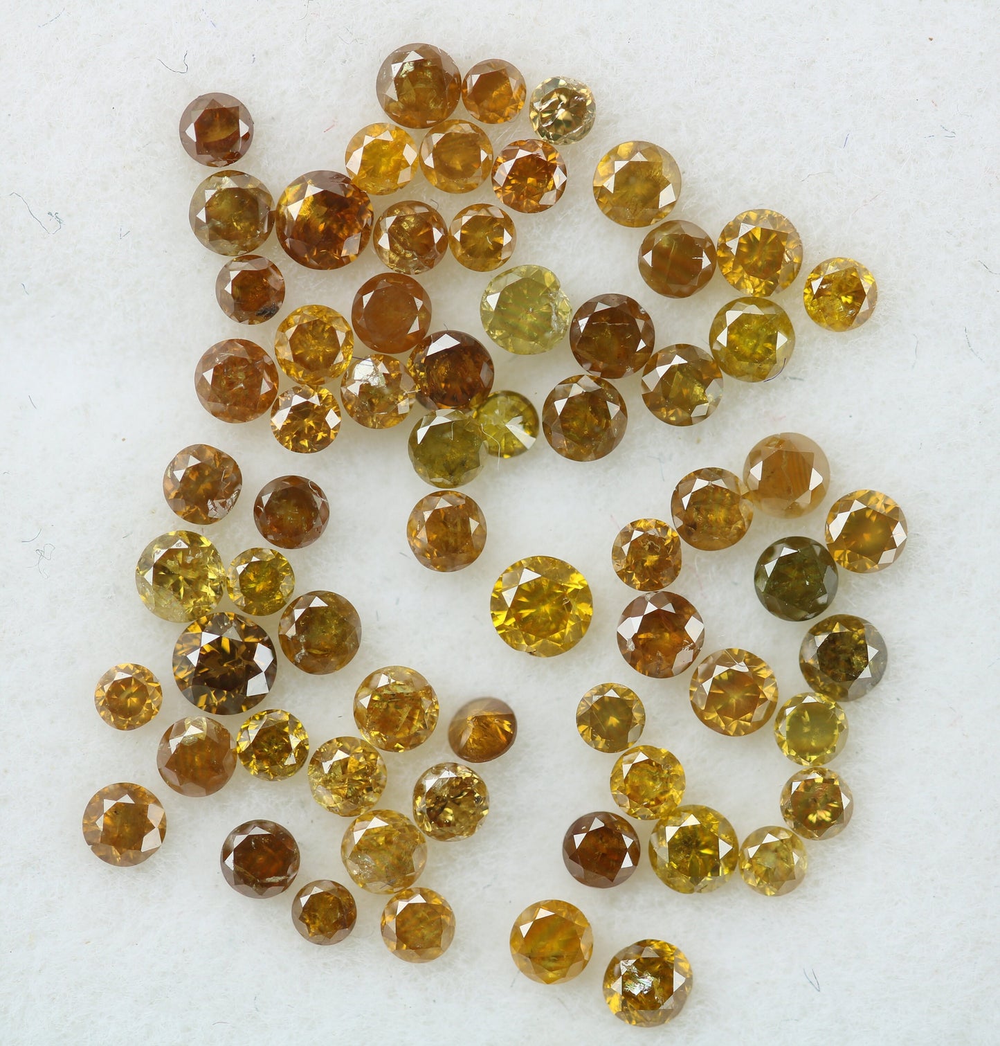 Full Yellow Round Brilliant Cut Natural Loose Diamond Ideal for Rings, Earrings, Jewelry Making Small Wholesale Price Diamonds