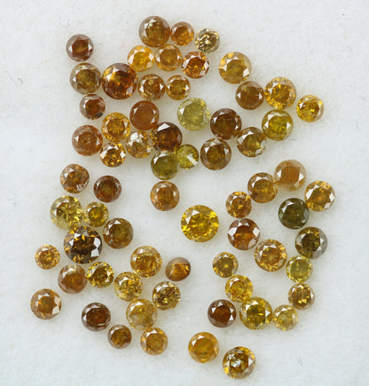 Full Yellow Round Brilliant Cut Natural Loose Diamond Ideal for Rings, Earrings, Jewelry Making Small Wholesale Price Diamonds