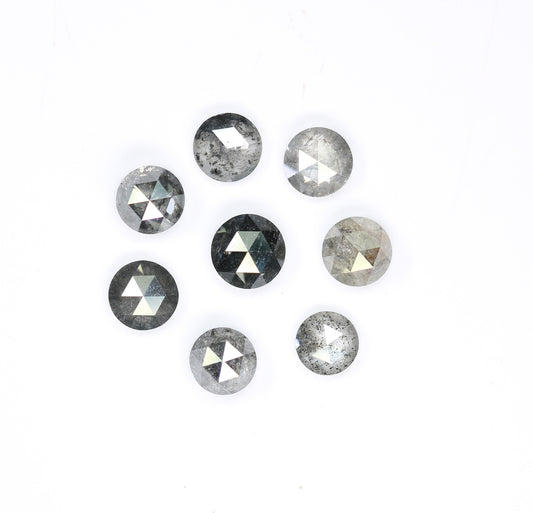 4.50 TO 5.30 MM | Salt And Pepper Diamond | Round Rose Cut Diamond | Natural Loose Diamond For Earring Pair & Wedding Ring |For Gold Ring