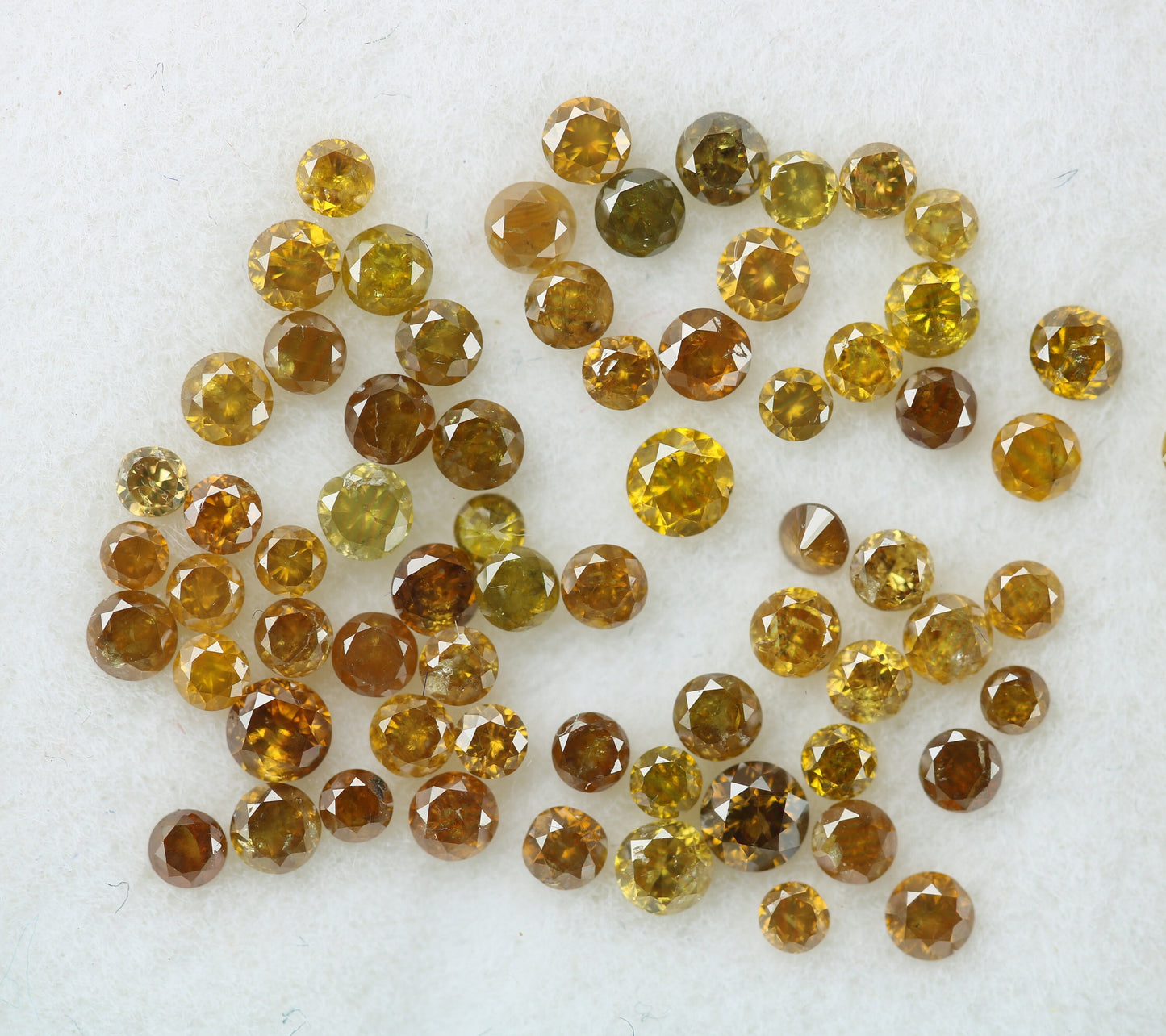 Full Yellow Round Brilliant Cut Natural Loose Diamond Ideal for Rings, Earrings, Jewelry Making Small Wholesale Price Diamonds