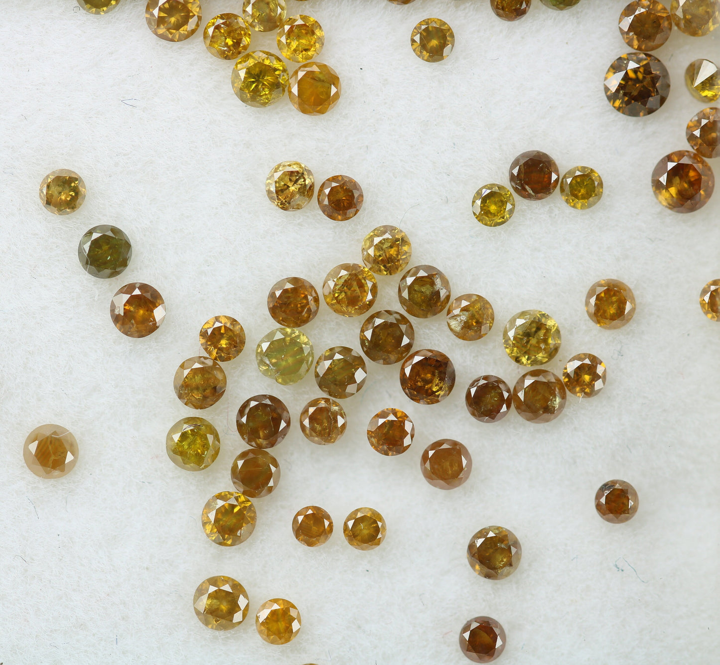 Full Yellow Round Brilliant Cut Natural Loose Diamond Ideal for Rings, Earrings, Jewelry Making Small Wholesale Price Diamonds
