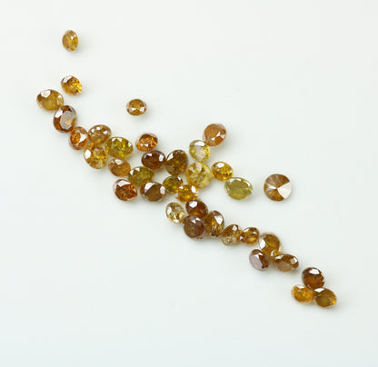 Full Yellow Round Brilliant Cut Natural Loose Diamond Ideal for Rings, Earrings, Jewelry Making Small Wholesale Price Diamonds