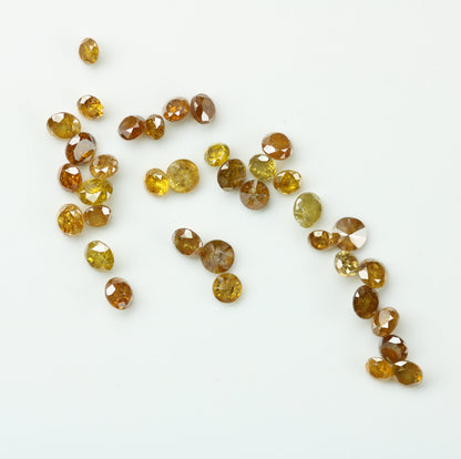 Full Yellow Round Brilliant Cut Natural Loose Diamond Ideal for Rings, Earrings, Jewelry Making Small Wholesale Price Diamonds