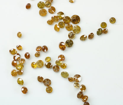 Full Yellow Round Brilliant Cut Natural Loose Diamond Ideal for Rings, Earrings, Jewelry Making Small Wholesale Price Diamonds