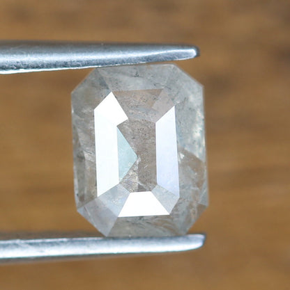 0.81 CT Salt and Pepper Emerald Shape Diamond - Natural Loose Emerald Cut Diamond - Emerald Engagement Ring - LABORDAY Offer