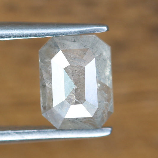 0.81 CT Salt and Pepper Emerald Shape Diamond - Natural Loose Emerald Cut Diamond - Emerald Engagement Ring - LABORDAY Offer