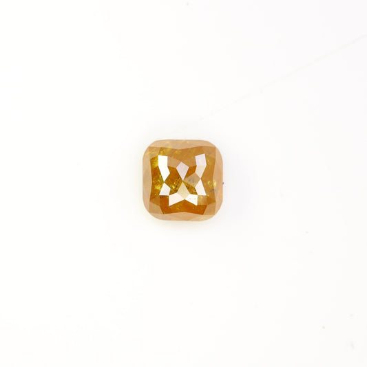 2.93 CT Rose Cut Cushion Yellow Diamond | Perfect for Gold Ring | Elegant & Unique Jewelry Piece
