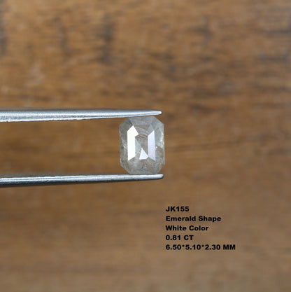 0.81 CT Salt and Pepper Emerald Shape Diamond - Natural Loose Emerald Cut Diamond - Emerald Engagement Ring - LABORDAY Offer