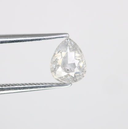 0.84 CT Natural Light Grey Galaxy Diamond | Pear Shape Salt and Pepper Diamond for Gold Ring | Perfect Gift for Her