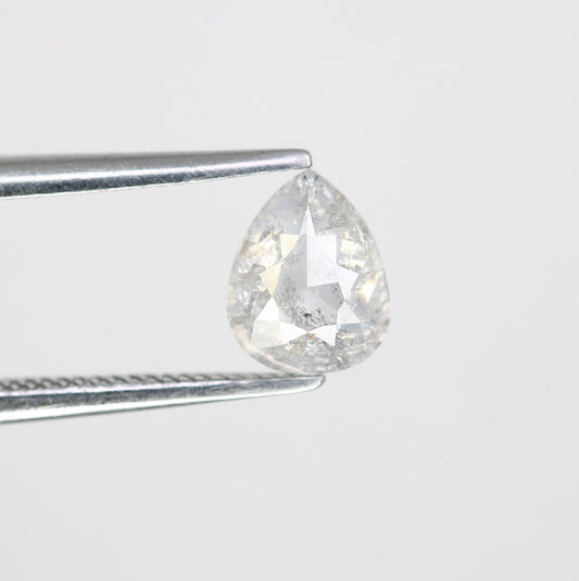 0.84 CT Natural Light Grey Galaxy Diamond | Pear Shape Salt and Pepper Diamond for Gold Ring | Perfect Gift for Her