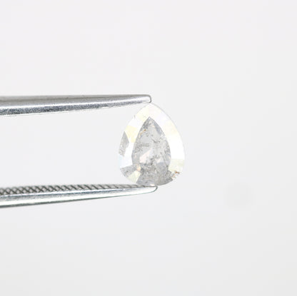 0.84 CT Natural Light Grey Galaxy Diamond | Pear Shape Salt and Pepper Diamond for Gold Ring | Perfect Gift for Her