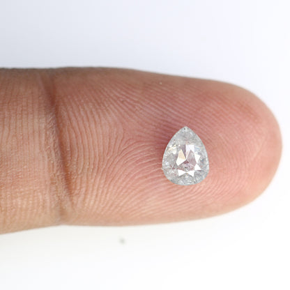 0.84 CT Natural Light Grey Galaxy Diamond | Pear Shape Salt and Pepper Diamond for Gold Ring | Perfect Gift for Her