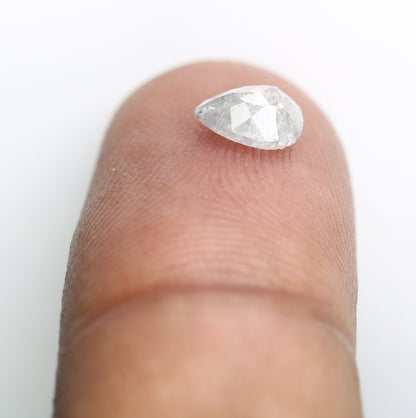 0.84 CT Natural Light Grey Galaxy Diamond | Pear Shape Salt and Pepper Diamond for Gold Ring | Perfect Gift for Her