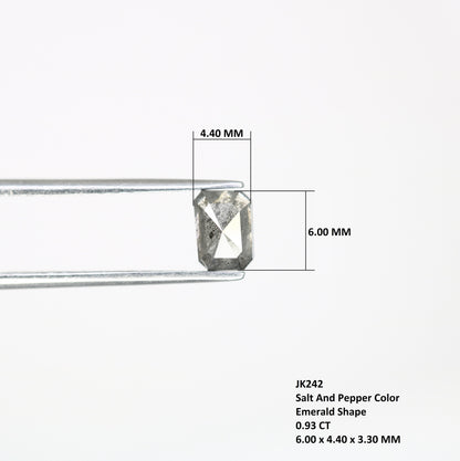 0.93 CT Salt and Pepper Emerald Shape Diamond - Natural Loose Emerald Cut Diamond - Emerald Engagement Ring - LABORDAY Offer