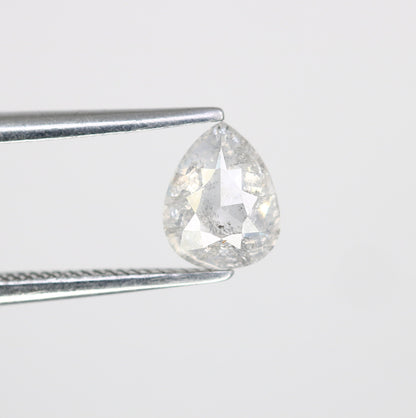 0.84 CT Natural Light Grey Galaxy Diamond | Pear Shape Salt and Pepper Diamond for Gold Ring | Perfect Gift for Her