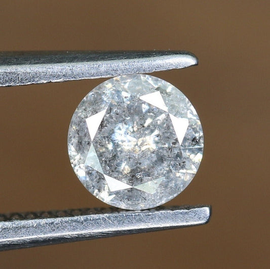 0.38 CT Natural Salt and Pepper Diamond Round Brilliant Cut Loose Stone for Jewelry Making Wholesale Price Ideal for Rings & Earrings