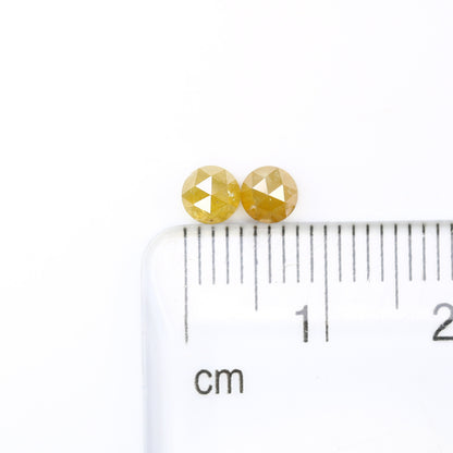 Yellow Diamond | Round Rose Cut Diamond | Salt and Pepper Diamond | Loose Diamonds For Wedding Ring, Earring Pairs | Diamonds