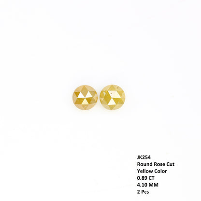 Yellow Diamond | Round Rose Cut Diamond | Salt and Pepper Diamond | Loose Diamonds For Wedding Ring, Earring Pairs | Diamonds