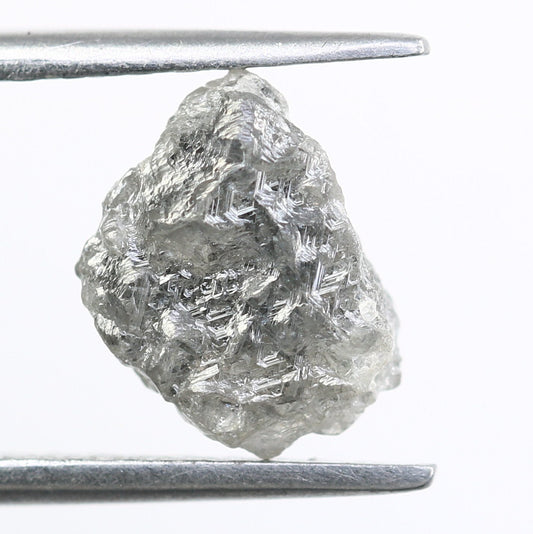 1.72 CT Gray Uncut Raw Salt and Pepper - Loose Rough Diamond - Raw Irregular Shape - Customize Jewelry - Sale Offer - Christmas Gift