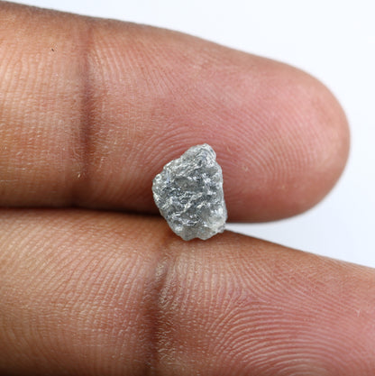 1.72 CT Gray Uncut Raw Salt and Pepper - Loose Rough Diamond - Raw Irregular Shape - Customize Jewelry - Sale Offer - Christmas Gift