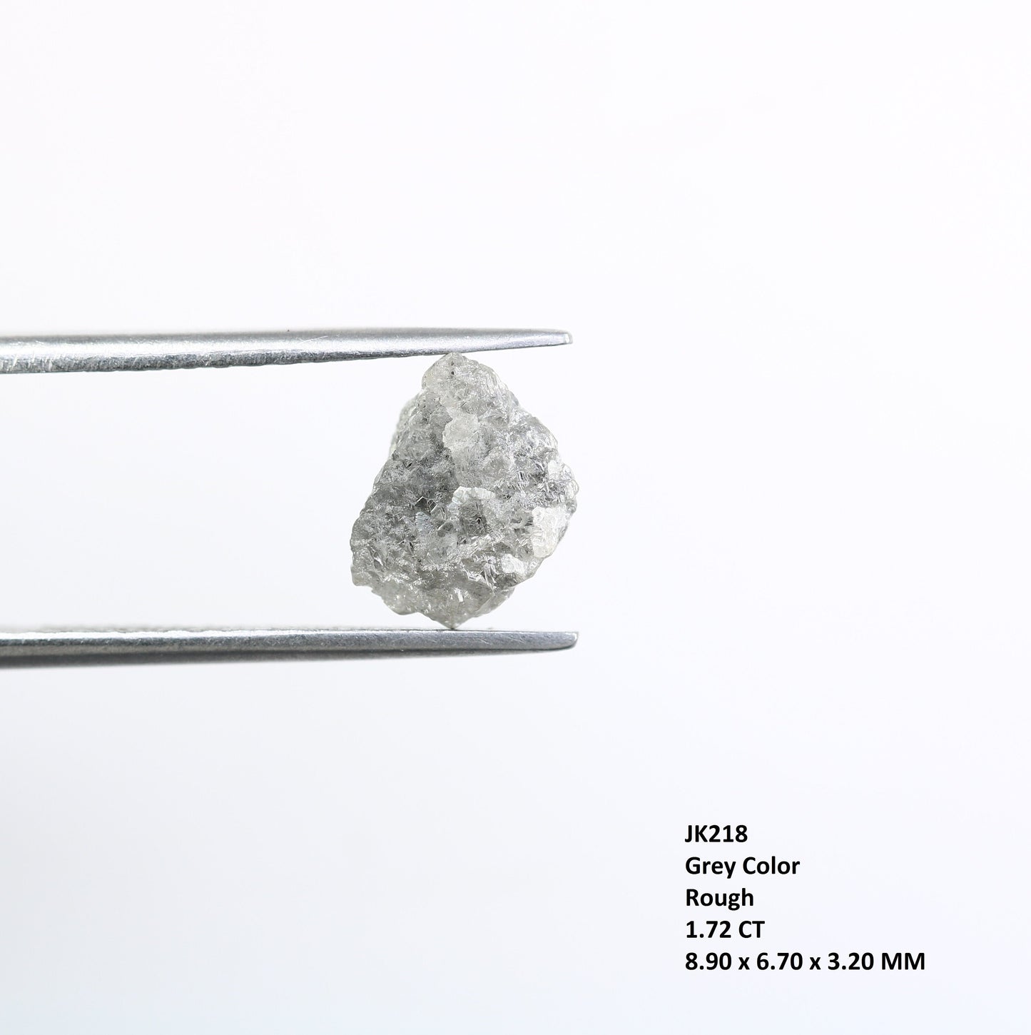 1.72 CT Gray Uncut Raw Salt and Pepper - Loose Rough Diamond - Raw Irregular Shape - Customize Jewelry - Sale Offer - Christmas Gift