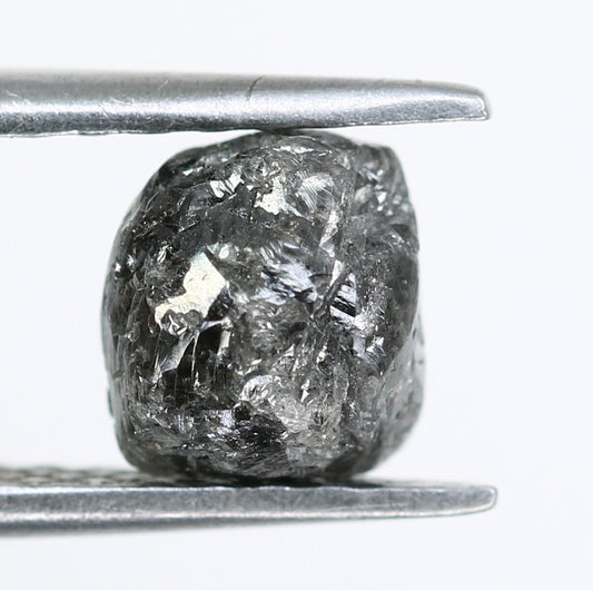 2.02 CT Uncut Raw Salt and Pepper - Loose Rough Diamond - Raw Irregular Shape - Customize Jewelry - Sale Offer - Christmas Gift