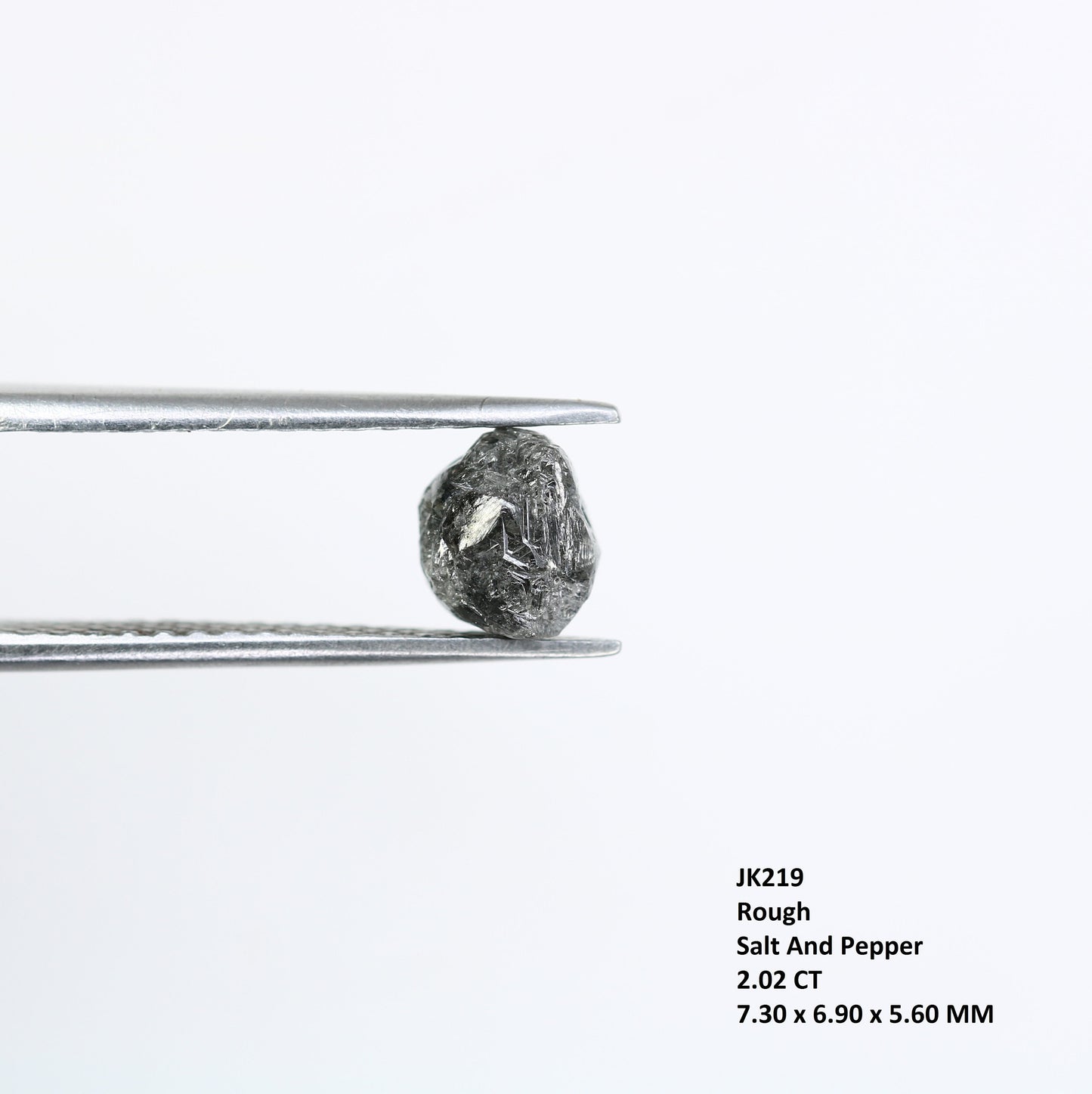 2.02 CT Uncut Raw Salt and Pepper - Loose Rough Diamond - Raw Irregular Shape - Customize Jewelry - Sale Offer - Christmas Gift