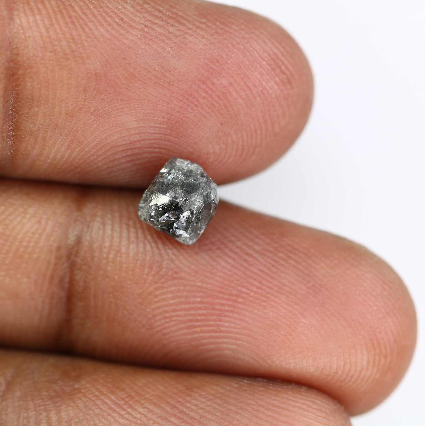 2.02 CT Uncut Raw Salt and Pepper - Loose Rough Diamond - Raw Irregular Shape - Customize Jewelry - Sale Offer - Christmas Gift