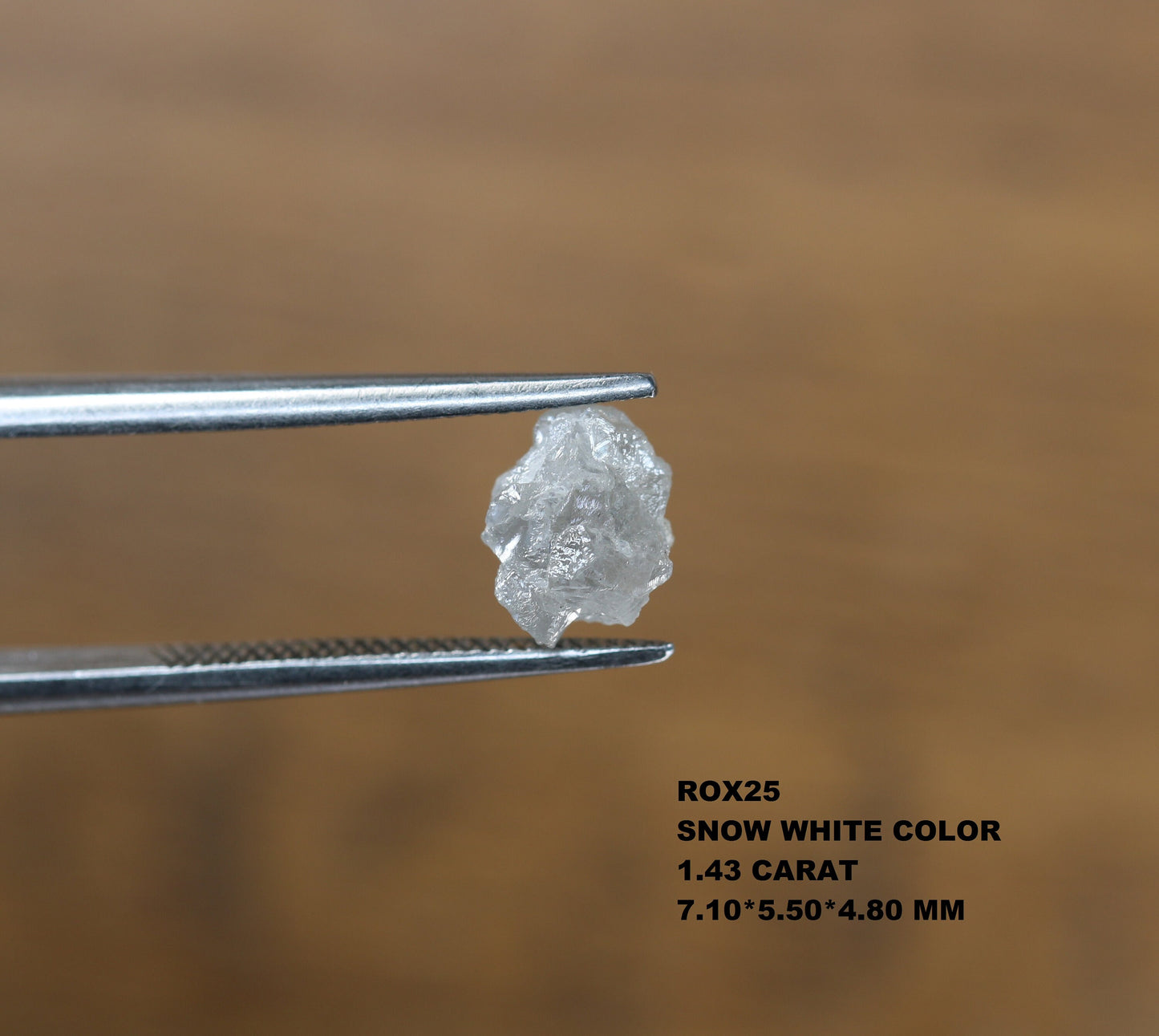1.43 CT Snow White Uncut Raw Salt and Pepper - Loose Rough Diamond - Raw Irregular Shape - Customize Jewelry - Sale Offer - Christmas Gift