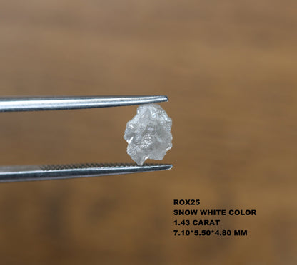 1.43 CT Snow White Uncut Raw Salt and Pepper - Loose Rough Diamond - Raw Irregular Shape - Customize Jewelry - Sale Offer - Christmas Gift