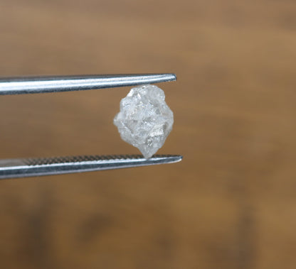 1.43 CT Snow White Uncut Raw Salt and Pepper - Loose Rough Diamond - Raw Irregular Shape - Customize Jewelry - Sale Offer - Christmas Gift