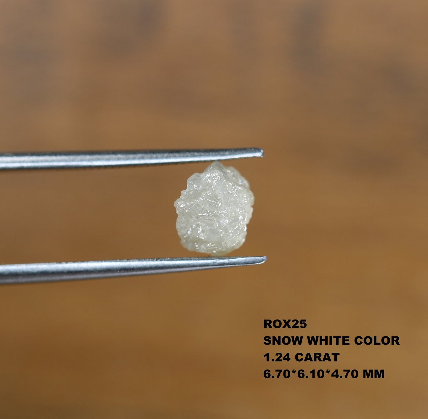 1.24 CT Snow White Uncut Raw Salt and Pepper - Loose Rough Diamond - Raw Irregular Shape - Customize Jewelry - Sale Offer - Christmas Gift