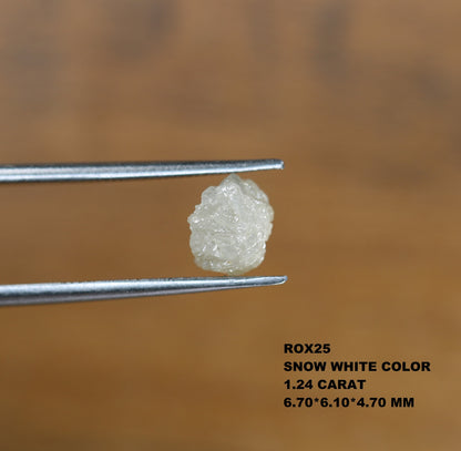 1.24 CT Snow White Uncut Raw Salt and Pepper - Loose Rough Diamond - Raw Irregular Shape - Customize Jewelry - Sale Offer - Christmas Gift