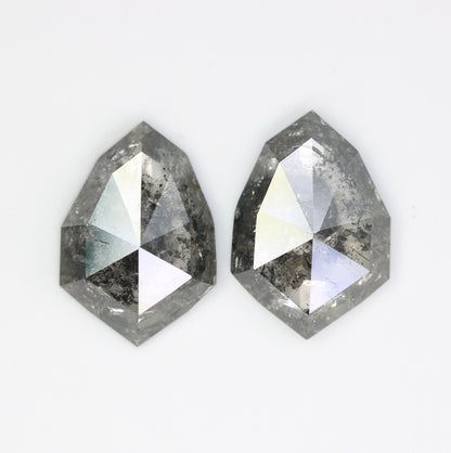 Shield Cut Loose Pair Salt and Pepper Diamond, Natural Loose Diamond, Fancy Diamond for Wedding Ring & Earring, jewelry gift for women