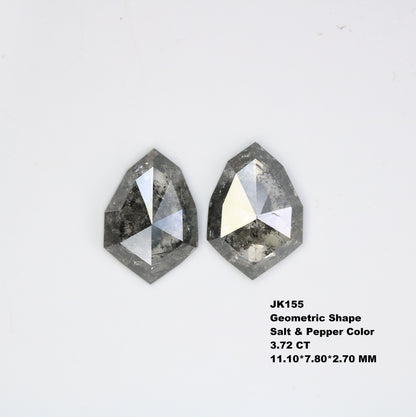 Shield Cut Loose Pair Salt and Pepper Diamond, Natural Loose Diamond, Fancy Diamond for Wedding Ring & Earring, jewelry gift for women