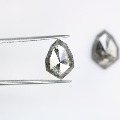 Shield Cut Loose Pair Salt and Pepper Diamond, Natural Loose Diamond, Fancy Diamond for Wedding Ring & Earring, jewelry gift for women