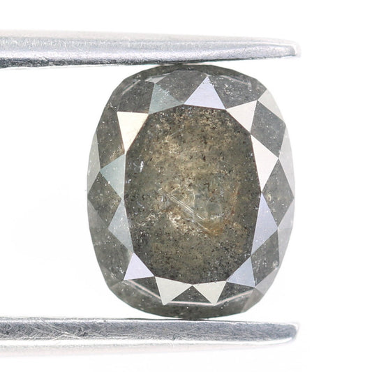 1.73 CT Oval Salt and Pepper Rustic Diamond | Ideal for Engagement Ring | Wedding Jewelry | Perfect Gift for Wife or Girlfriend
