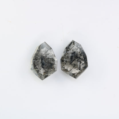 Shield Cut Loose Pair Salt and Pepper Diamond, Natural Loose Diamond, Fancy Diamond for Wedding Ring & Earring, jewelry gift for women