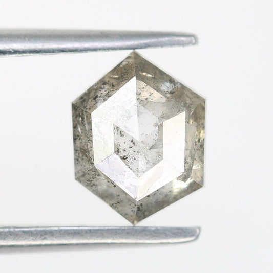 0.85 CT Hexagon Loose Salt and Pepper Diamond - Natural Hexagon Diamond - Salt and Pepper Ring - Gift for Wifey - Gift for mother - Jewlery