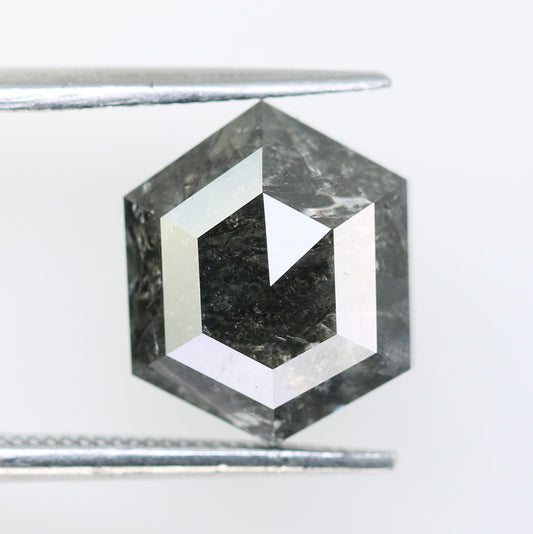 4.21 CT Hexagon Loose Salt and Pepper Diamond - Natural Hexagon Diamond - Salt and Pepper Ring - Gift for Wifey - Gift for mother - Jewlery