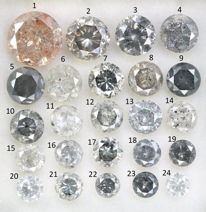 Round Cut Salt and Pepper Diamond for Rings | Holiday Sale on Unique Diamonds | Perfect Gift for Granny