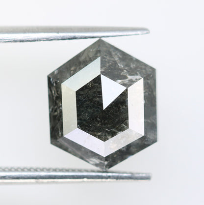4.21 CT Hexagon Loose Salt and Pepper Diamond - Natural Hexagon Diamond - Salt and Pepper Ring - Gift for Wifey - Gift for mother - Jewlery