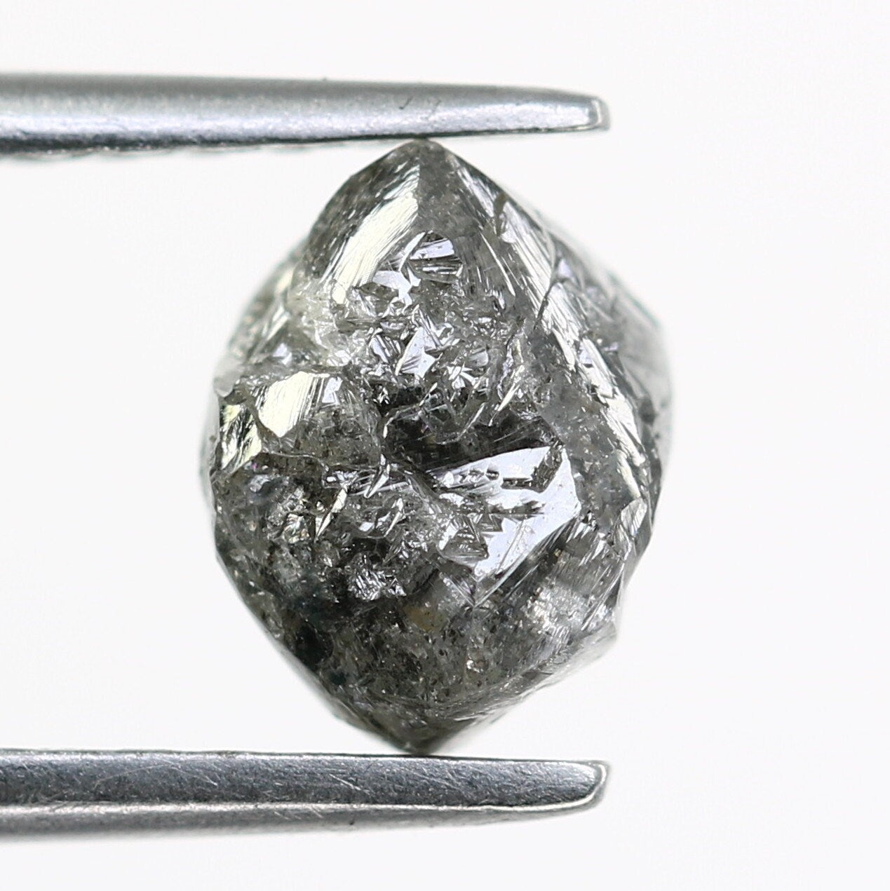 1.94 CT Black Uncut Raw Salt and Pepper - Loose Rough Diamond - Raw Irregular Shape - Customize Jewelry - Sale Offer - Christmas Gift