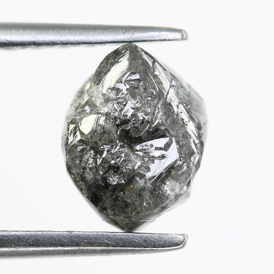 1.94 CT Black Uncut Raw Salt and Pepper - Loose Rough Diamond - Raw Irregular Shape - Customize Jewelry - Sale Offer - Christmas Gift