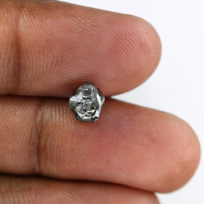 1.90 CT Black Uncut Raw Salt and Pepper - Loose Rough Diamond - Raw Irregular Shape - Customize Jewelry - Sale Offer - Christmas Gift