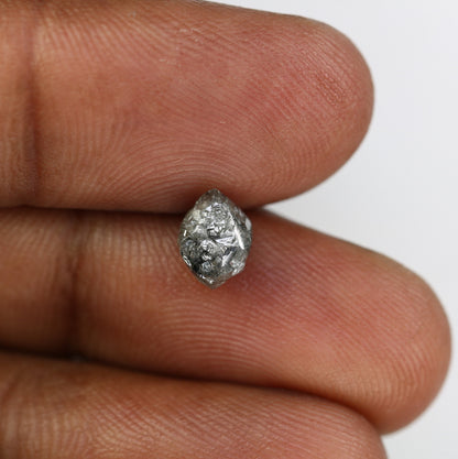 1.94 CT Black Uncut Raw Salt and Pepper - Loose Rough Diamond - Raw Irregular Shape - Customize Jewelry - Sale Offer - Christmas Gift