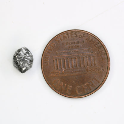 1.94 CT Black Uncut Raw Salt and Pepper - Loose Rough Diamond - Raw Irregular Shape - Customize Jewelry - Sale Offer - Christmas Gift