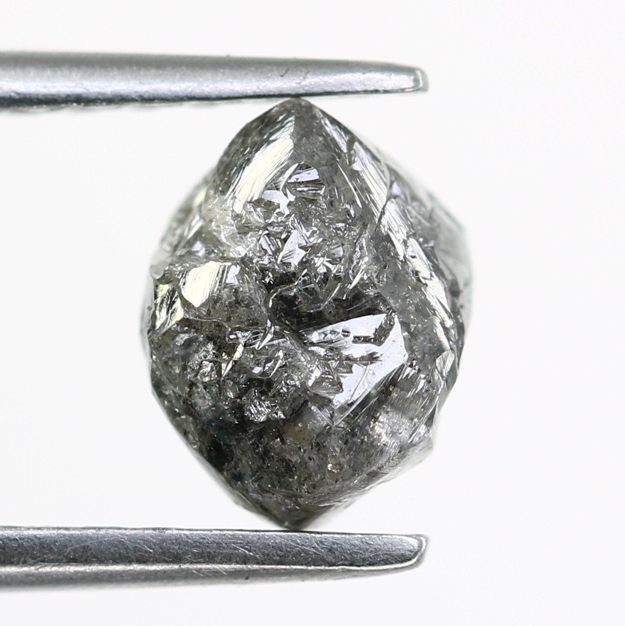 1.94 CT Black Uncut Raw Salt and Pepper - Loose Rough Diamond - Raw Irregular Shape - Customize Jewelry - Sale Offer - Christmas Gift